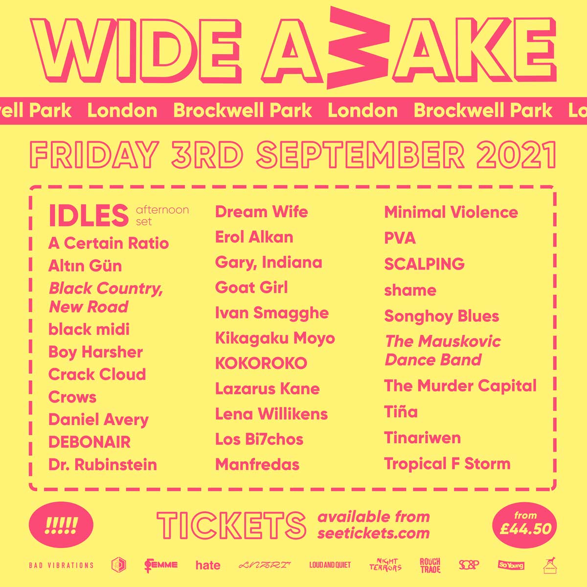 WIDE AWAKE FESTIVAL (Afternoon Show) tour poster